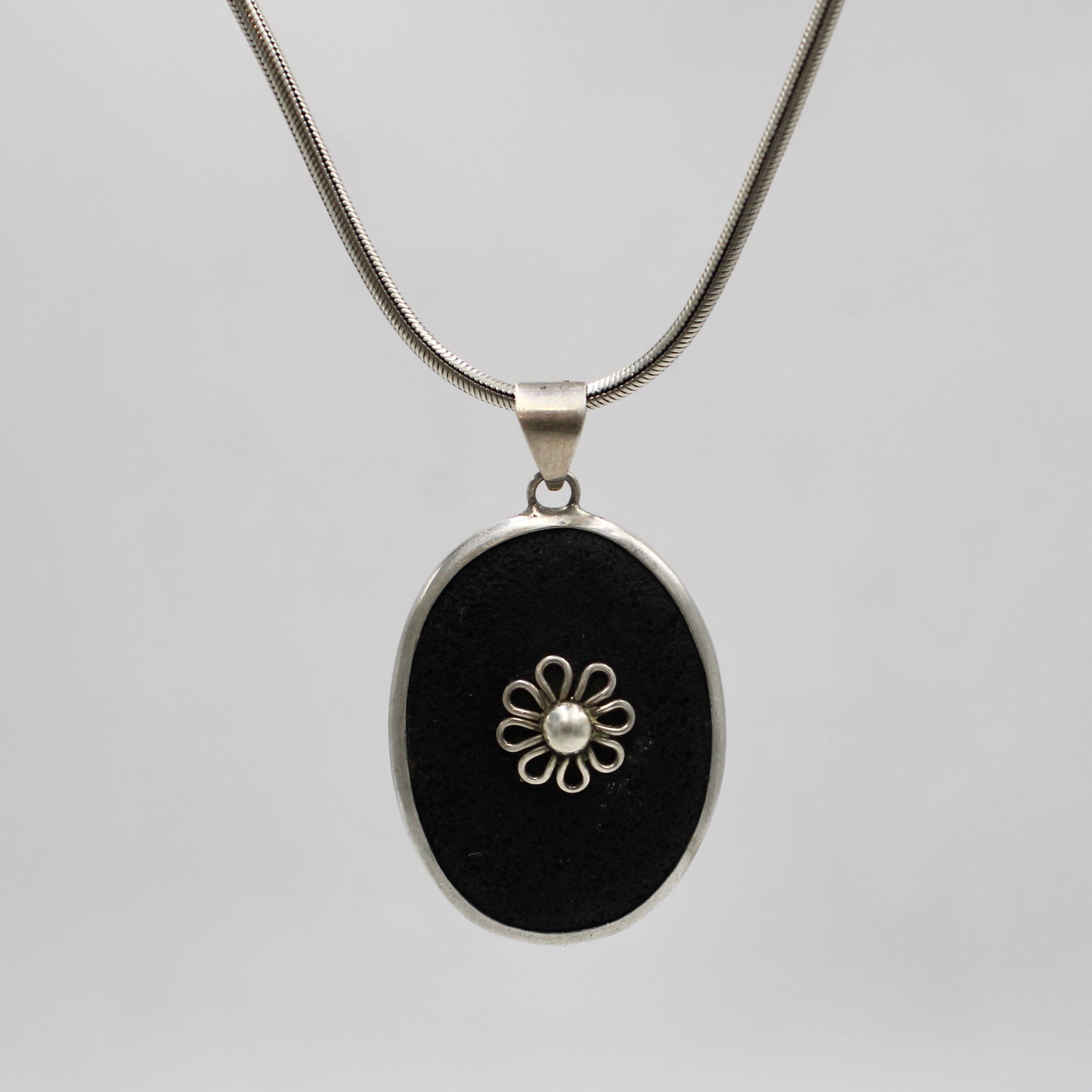 Uvarovite Garnet Drusy Floral Pendant in Sterling Silver