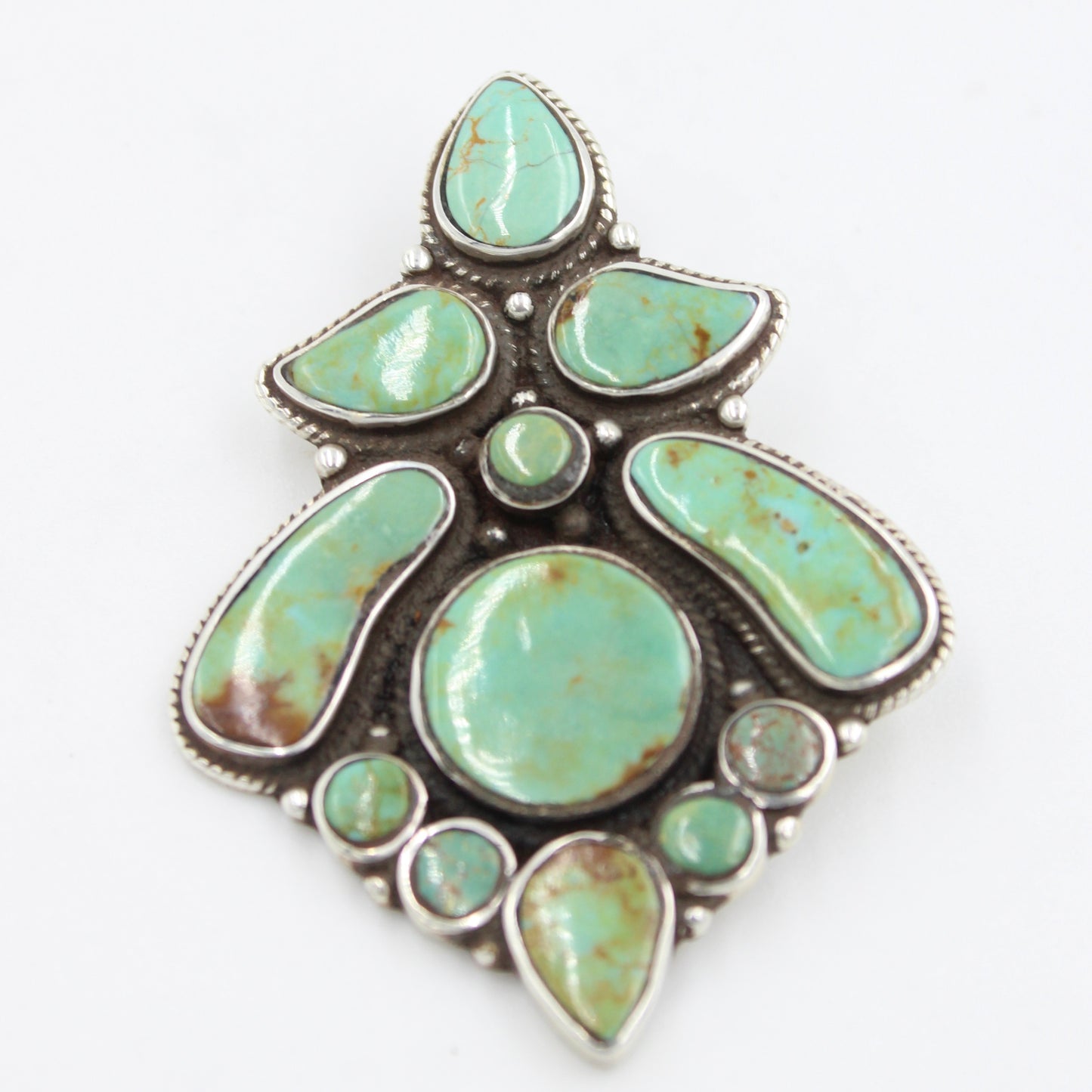 Vintage Natural Turquoise Pendant in Sterling Silver