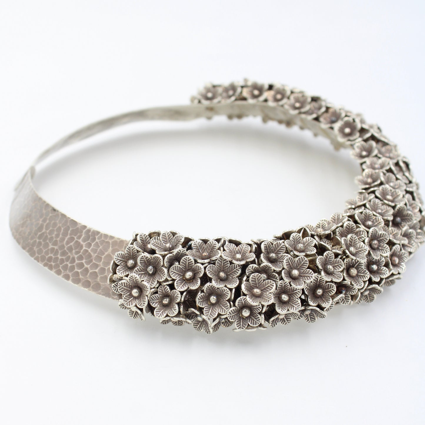 Handmade Indonesian Boho Floral Cluster Collar Necklace