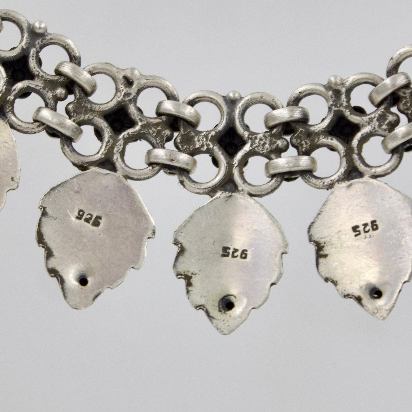 Handmade Rajasthani Tribal Statement Leaf Choker Necklace in Sterling Silver