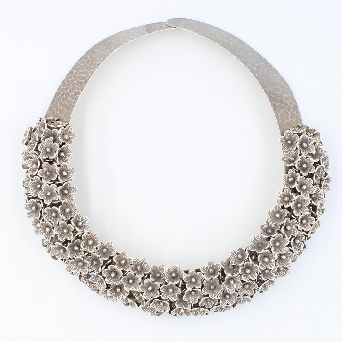 Handmade Indonesian Boho Floral Cluster Collar Necklace