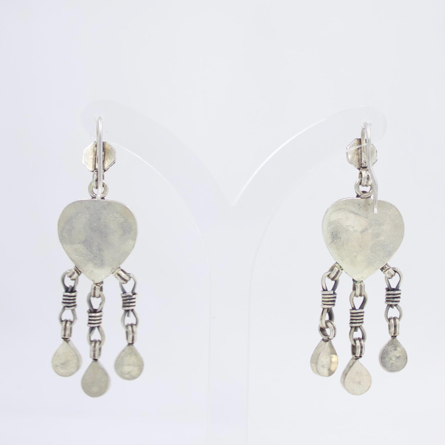 Handmade Rhinestone Peacock Drop Earrings in Sterling Silver