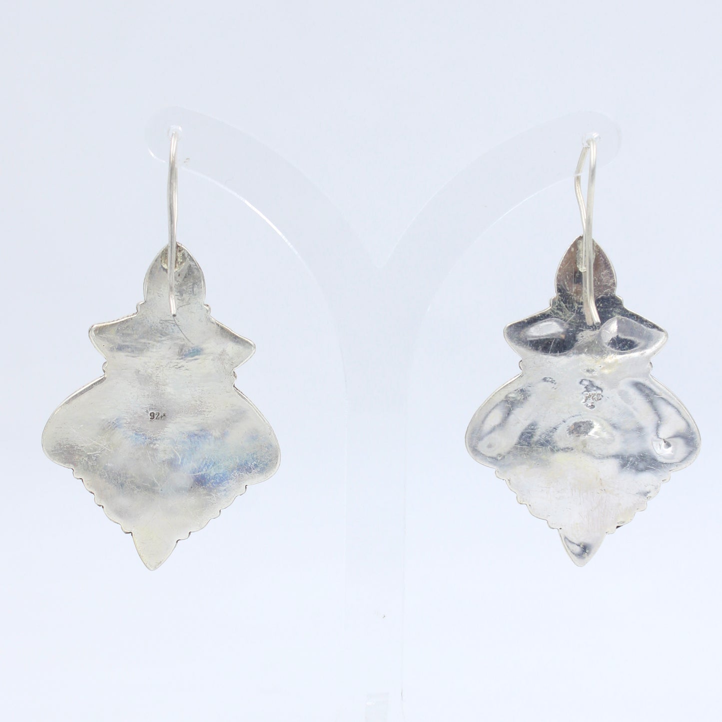 Vintage Navajo Natural Turquoise Statement Drop Earrings in Sterling Silver