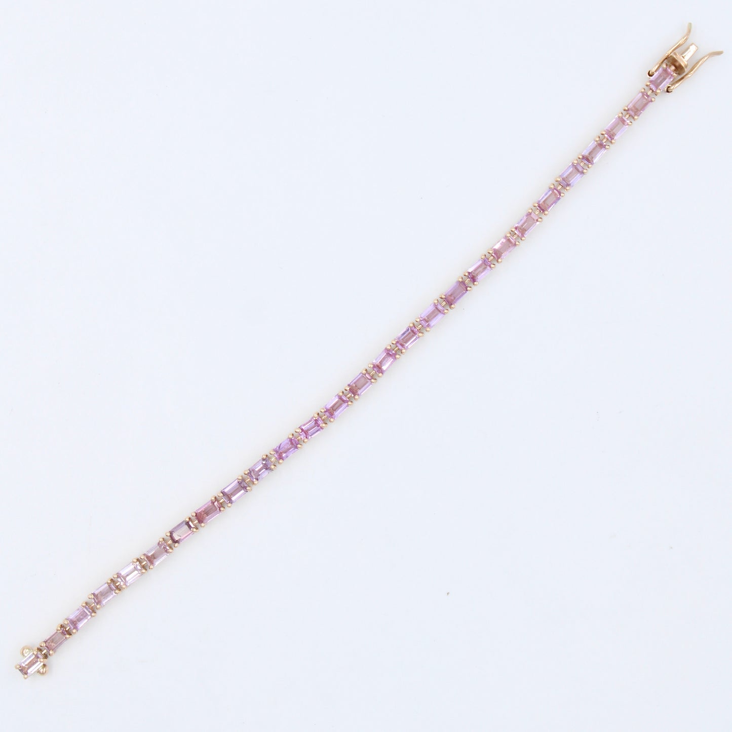 Natural 8.25 Ct Pink Sapphire Gradient Summer Tennis Bracelet in 18K Rose Gold