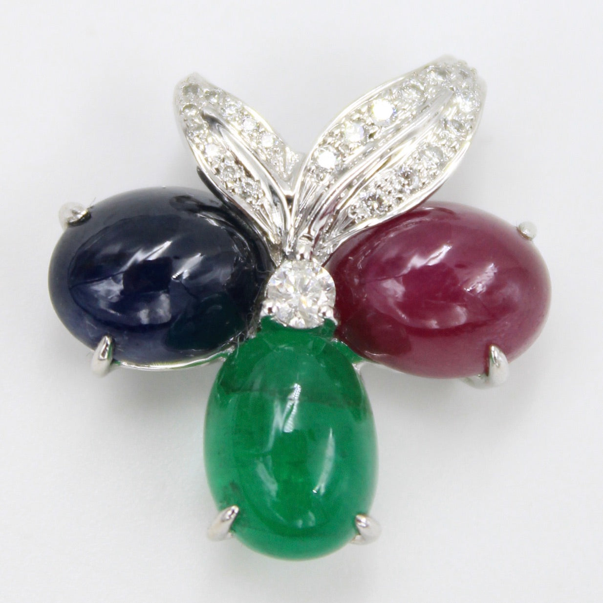 Statement 7.74 Ct Ruby, Emerald, Sapphire & Diamond Tutti Fruity Pendant in 18K Gold