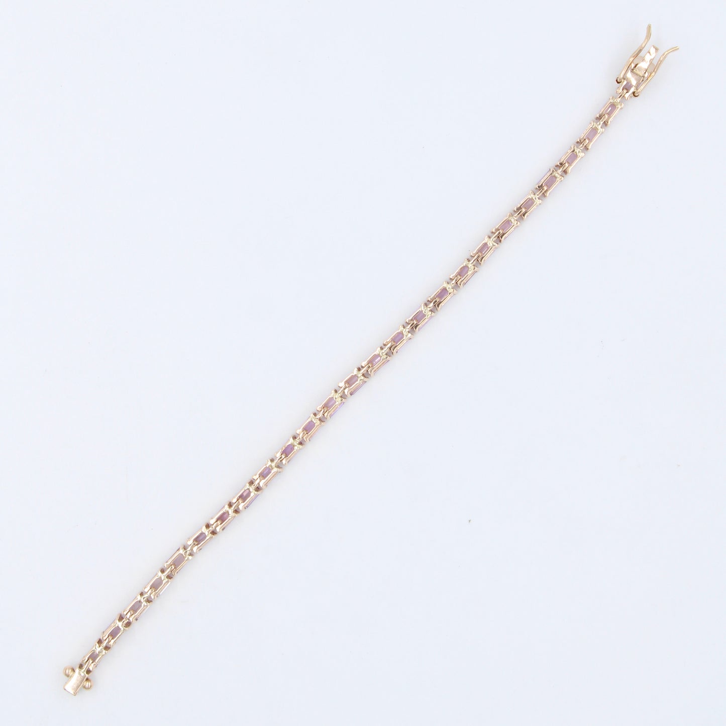 Natural 8.25 Ct Pink Sapphire Gradient Summer Tennis Bracelet in 18K Rose Gold