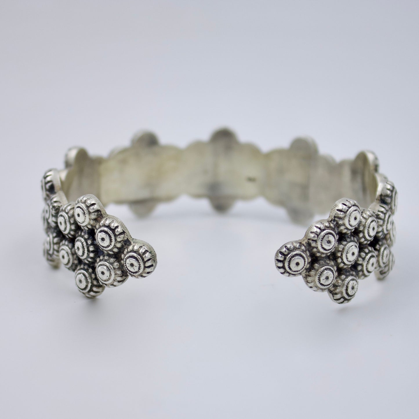 Handmade Tribal Statement Cuff Bracelet in Sterling Silver