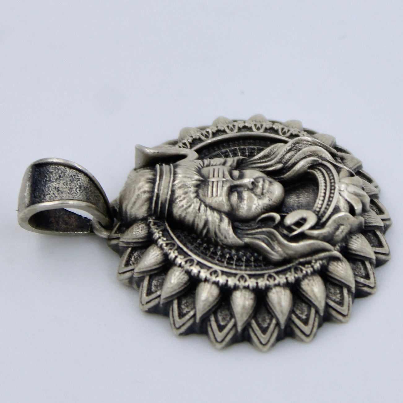 Handmade Lord Shiva Pendant in Sterling Silver