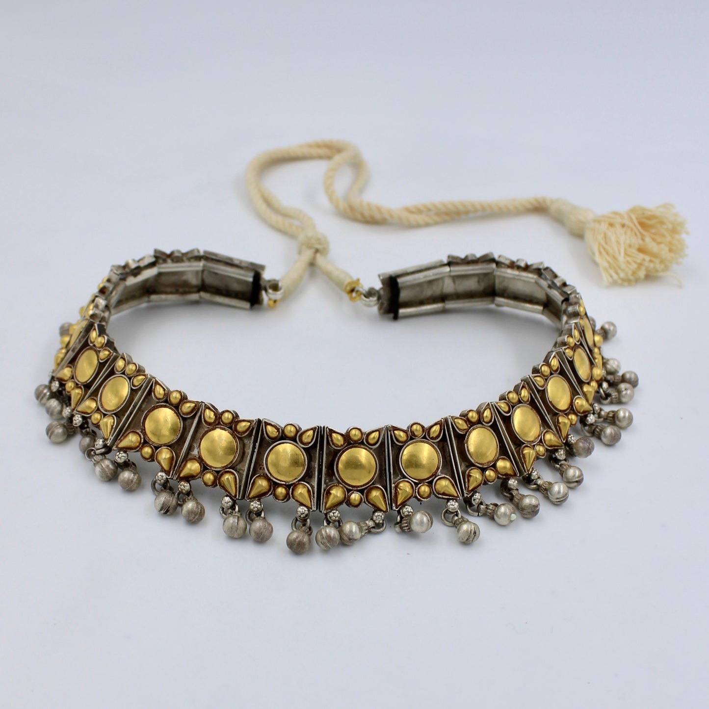 Handmade Barmeri Tribal Dual-Tone Statement Choker Necklace in Sterling Silver
