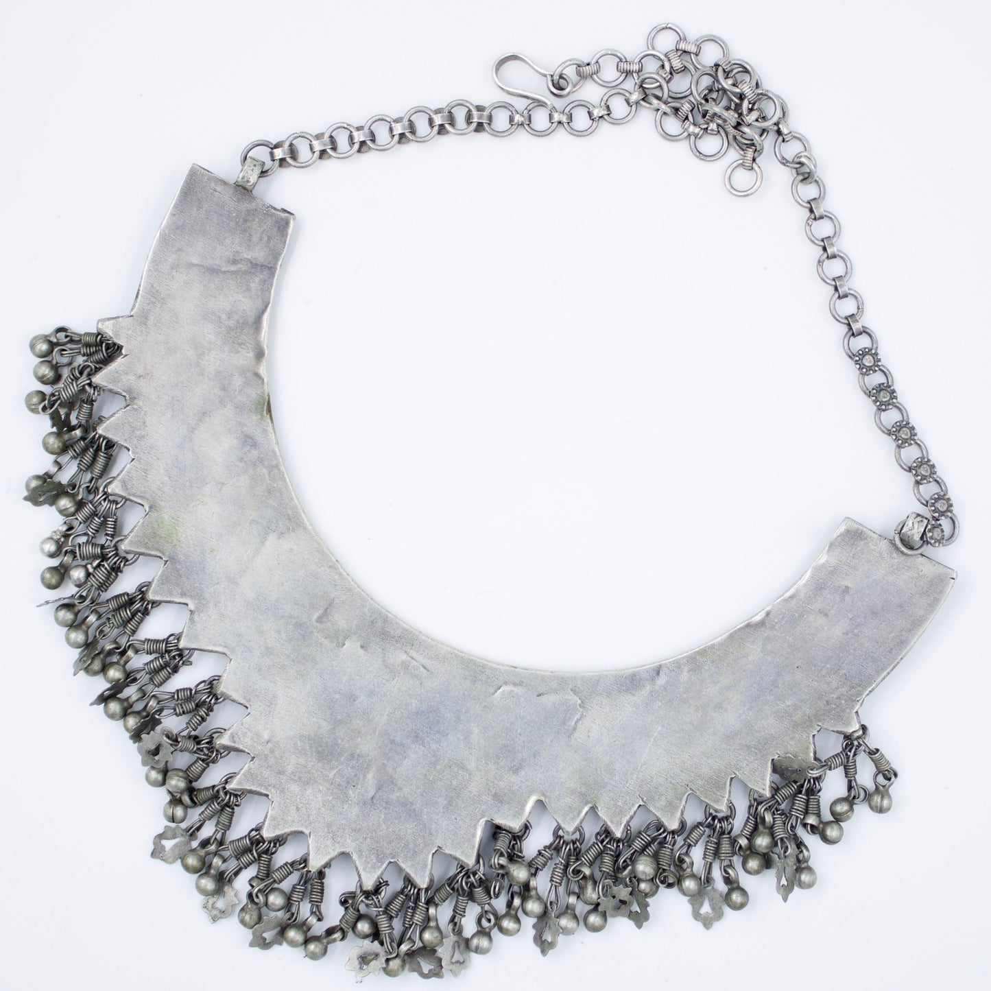 Antique Indian Barmerii Tribal Statement CollarNecklace in Silver Collectors Piece Circa 1930