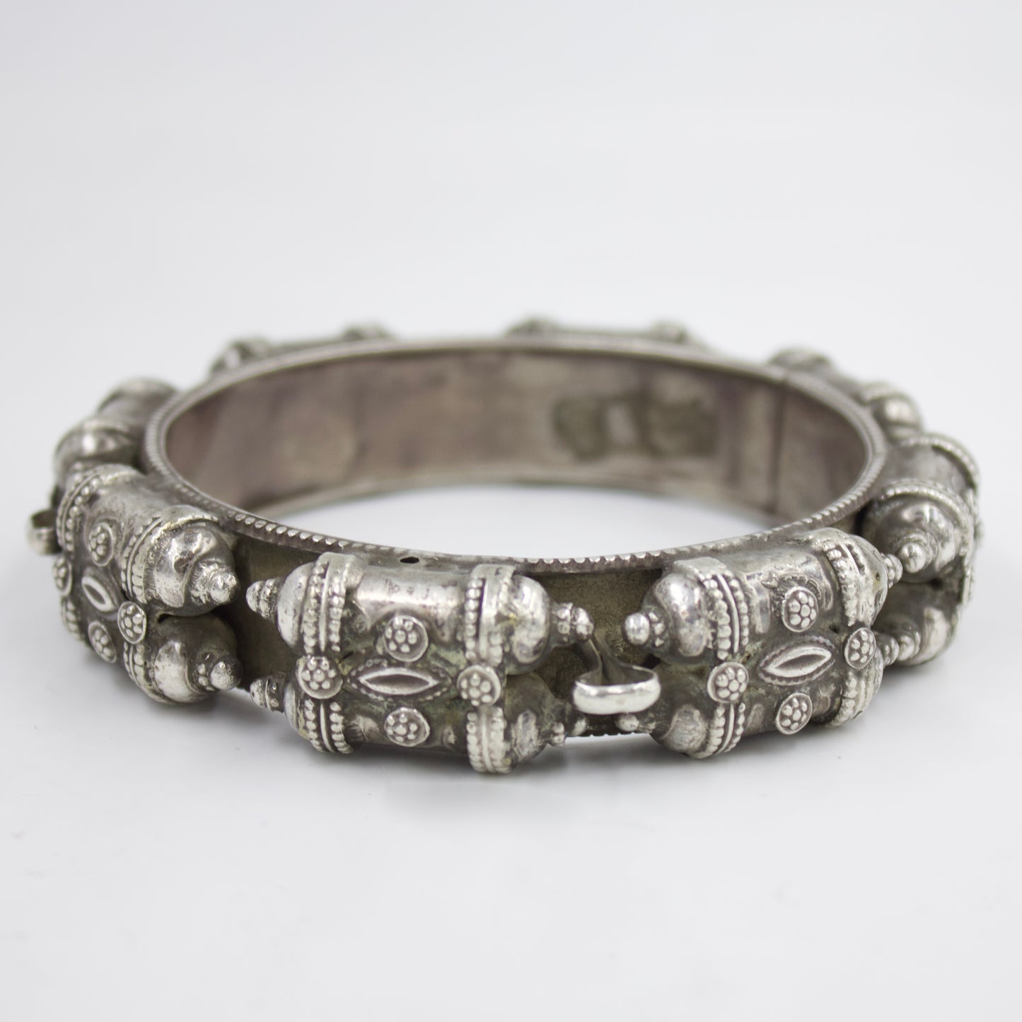 Antique Indian Tribal Handmade Slip On Bangle in Silver | 1910 Collectors Piece