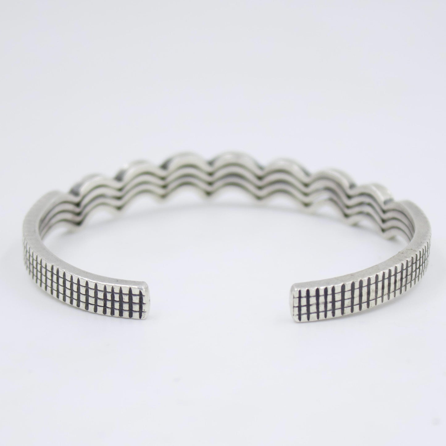 Indonesian Handmade Unisex Slim Cuff Bracelet in Sterling Silver