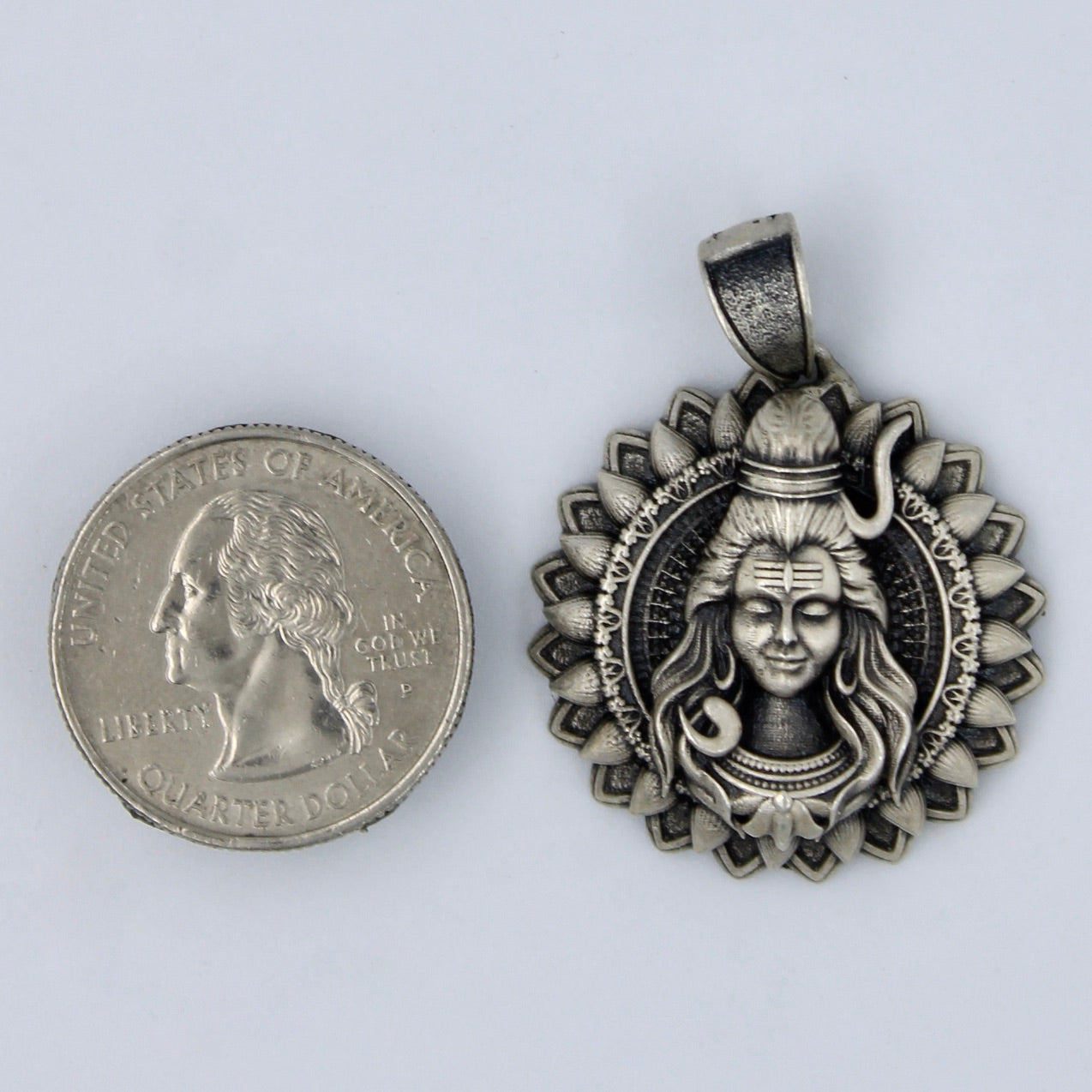 Handmade Lord Shiva Pendant in Sterling Silver