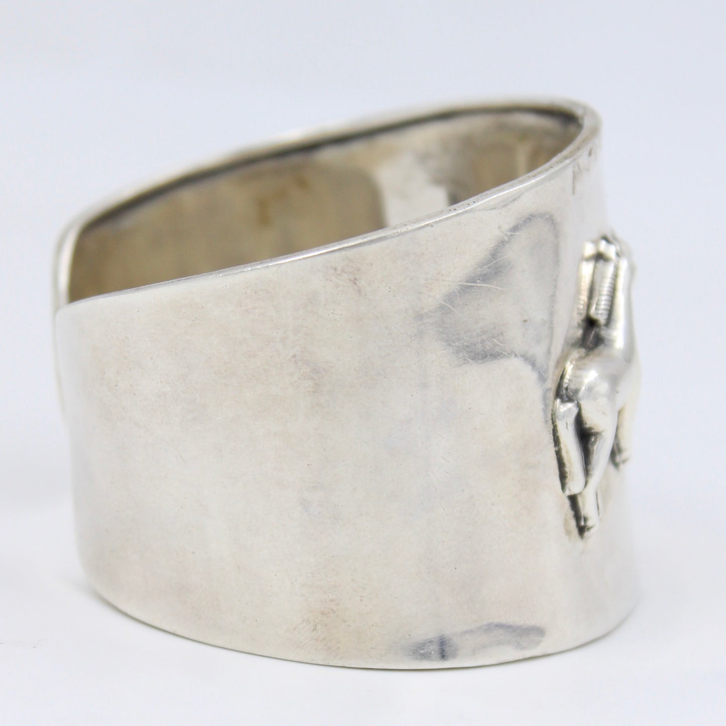 Vinatge Handmade Galloping Horses Unisex Cuff Bracelet in Sterling Silver