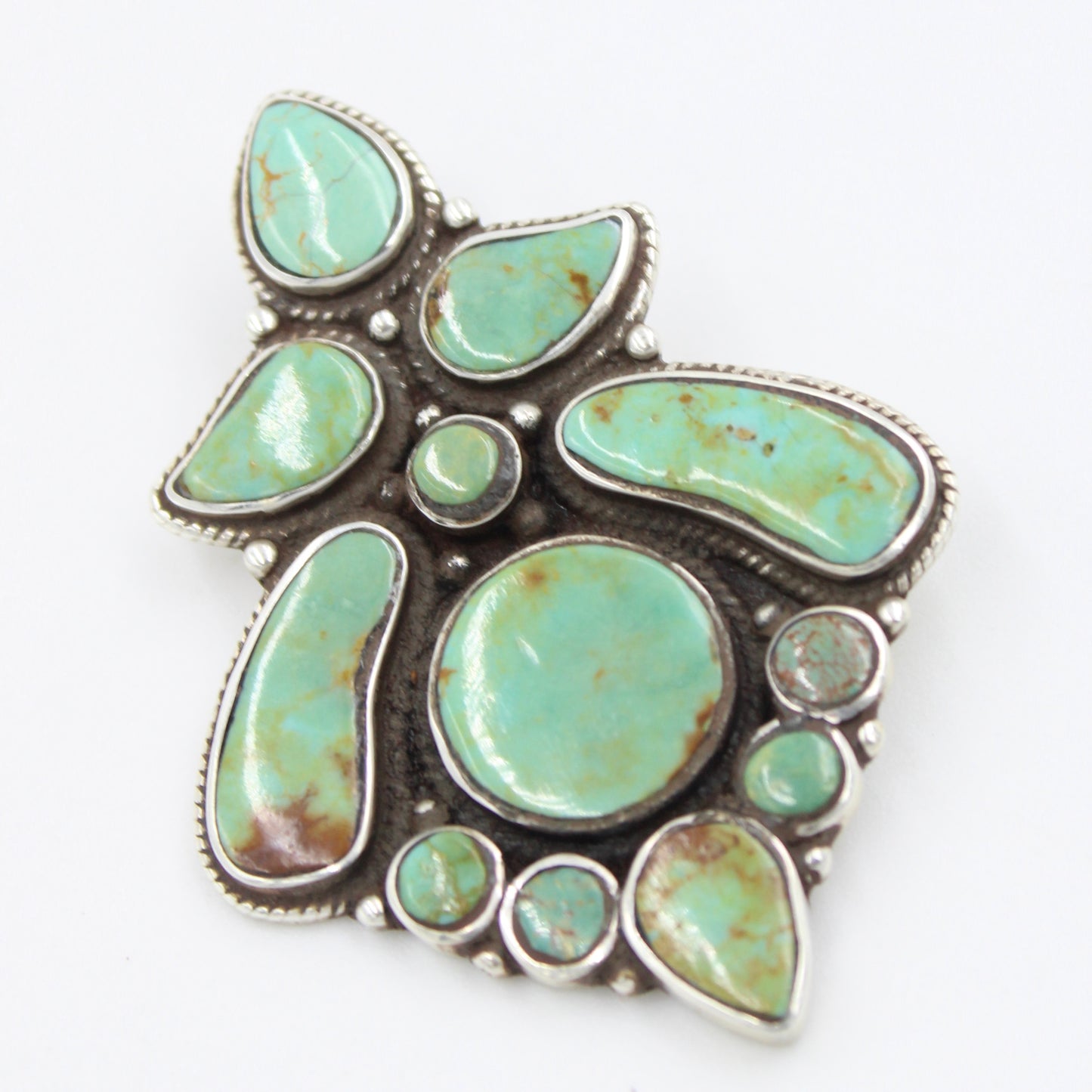 Vintage Natural Turquoise Pendant in Sterling Silver