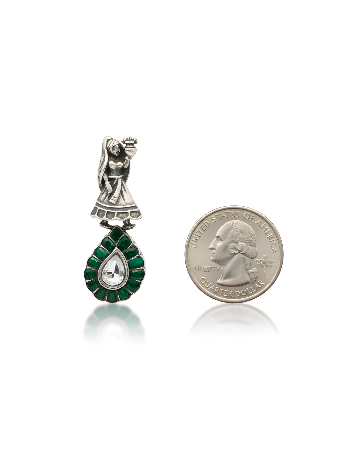 Paniari Green Onyx & Moissanite Stud Earrings in Sterling Silver
