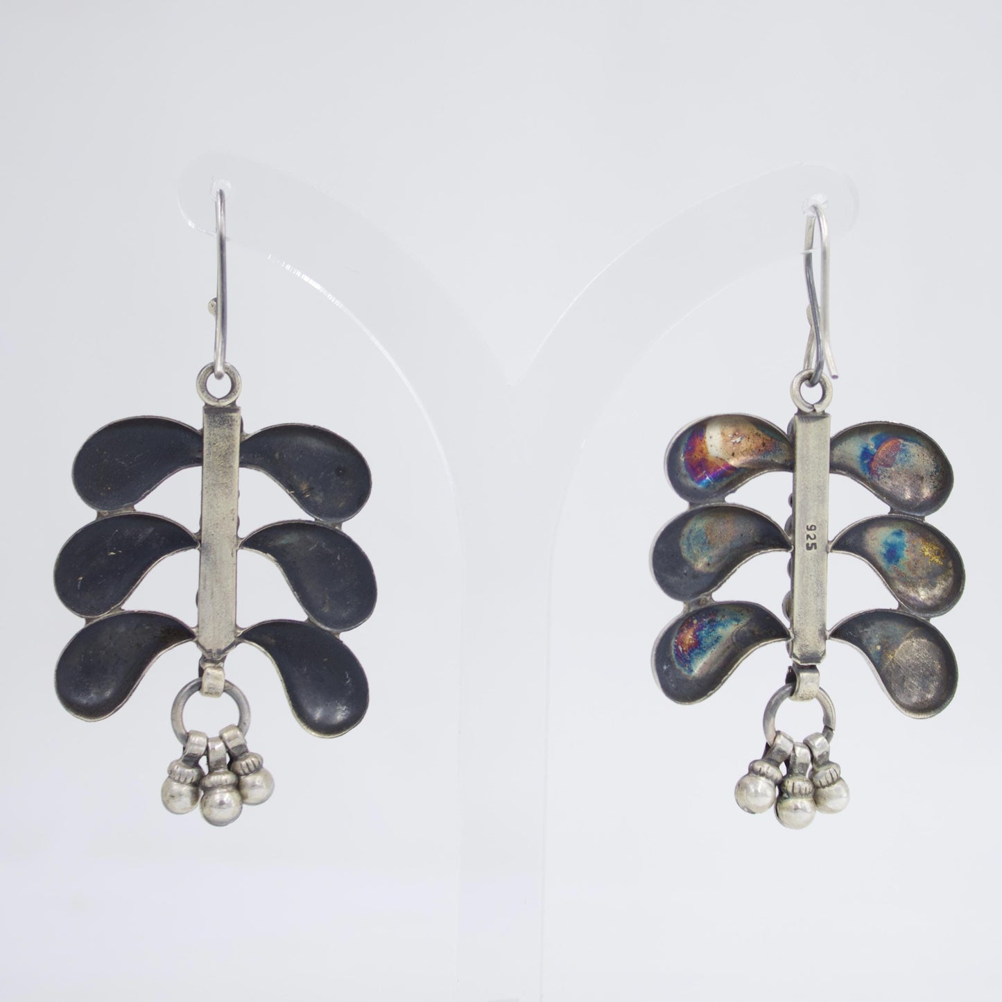 Handmade Lapis & Coral Butterfly Drop Earrings in Sterling Silver