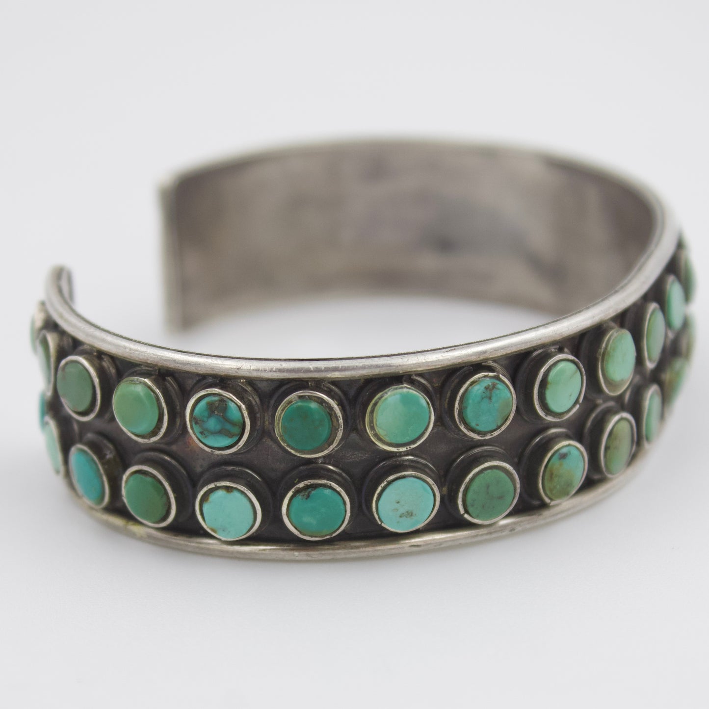 Vintage Natural Turquoise Cuff Bracelet in Sterling Silver