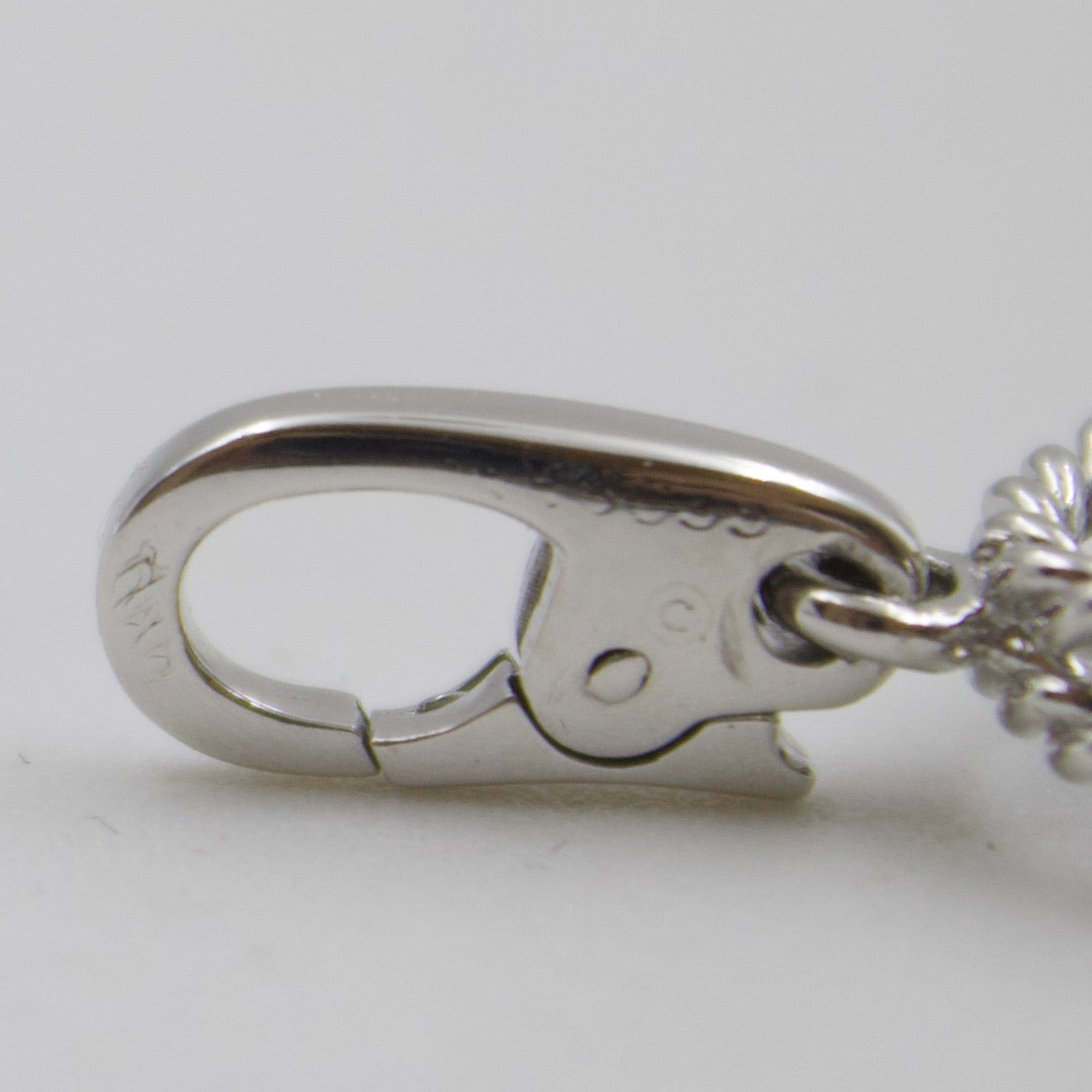 Vintage Authentic Cartier Shopping Bag Charm Pendant in 18K White Gold