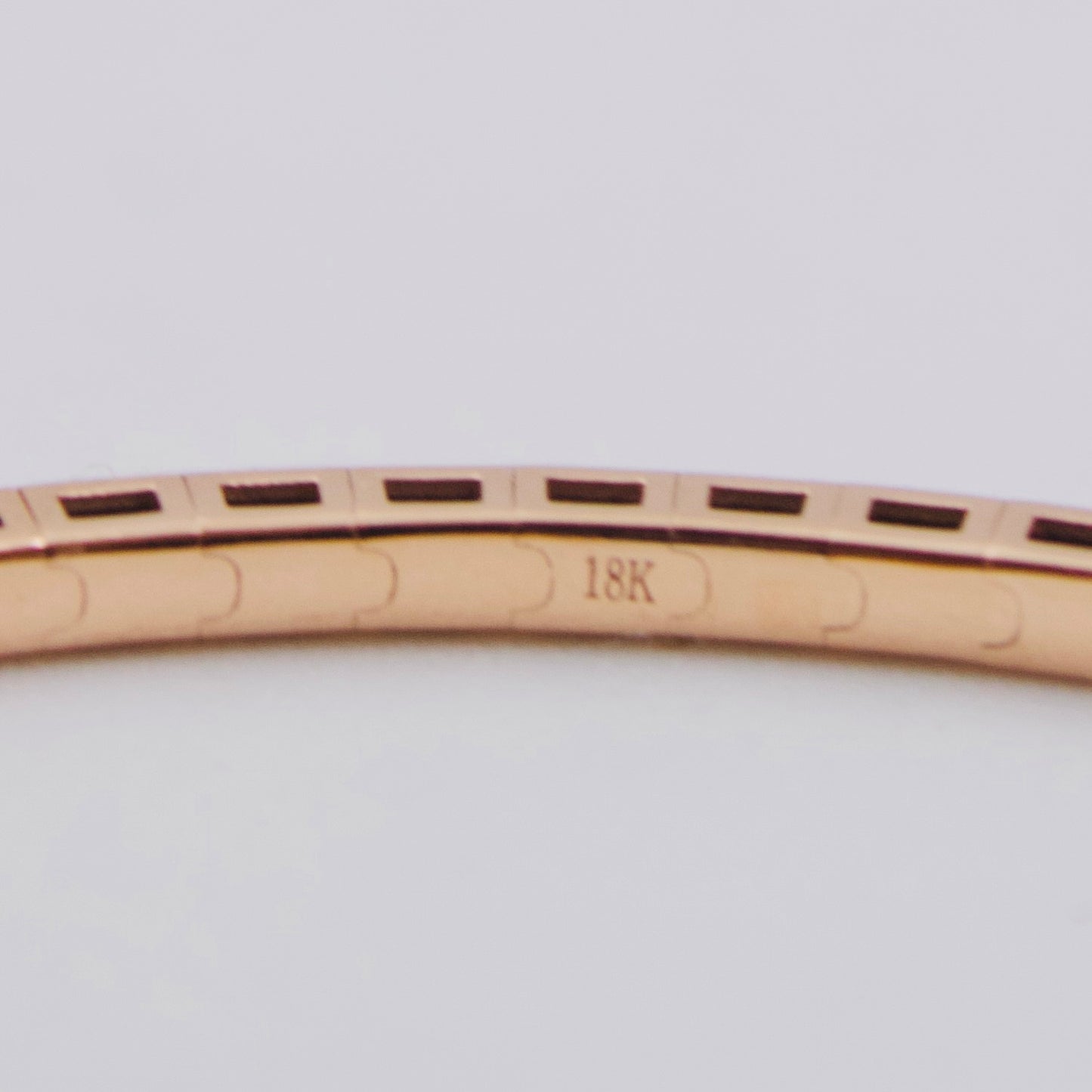 Vintage 1 Ct Ruby & Diamond Open Cuff Bangle in 18k Rose Gold Sz 7