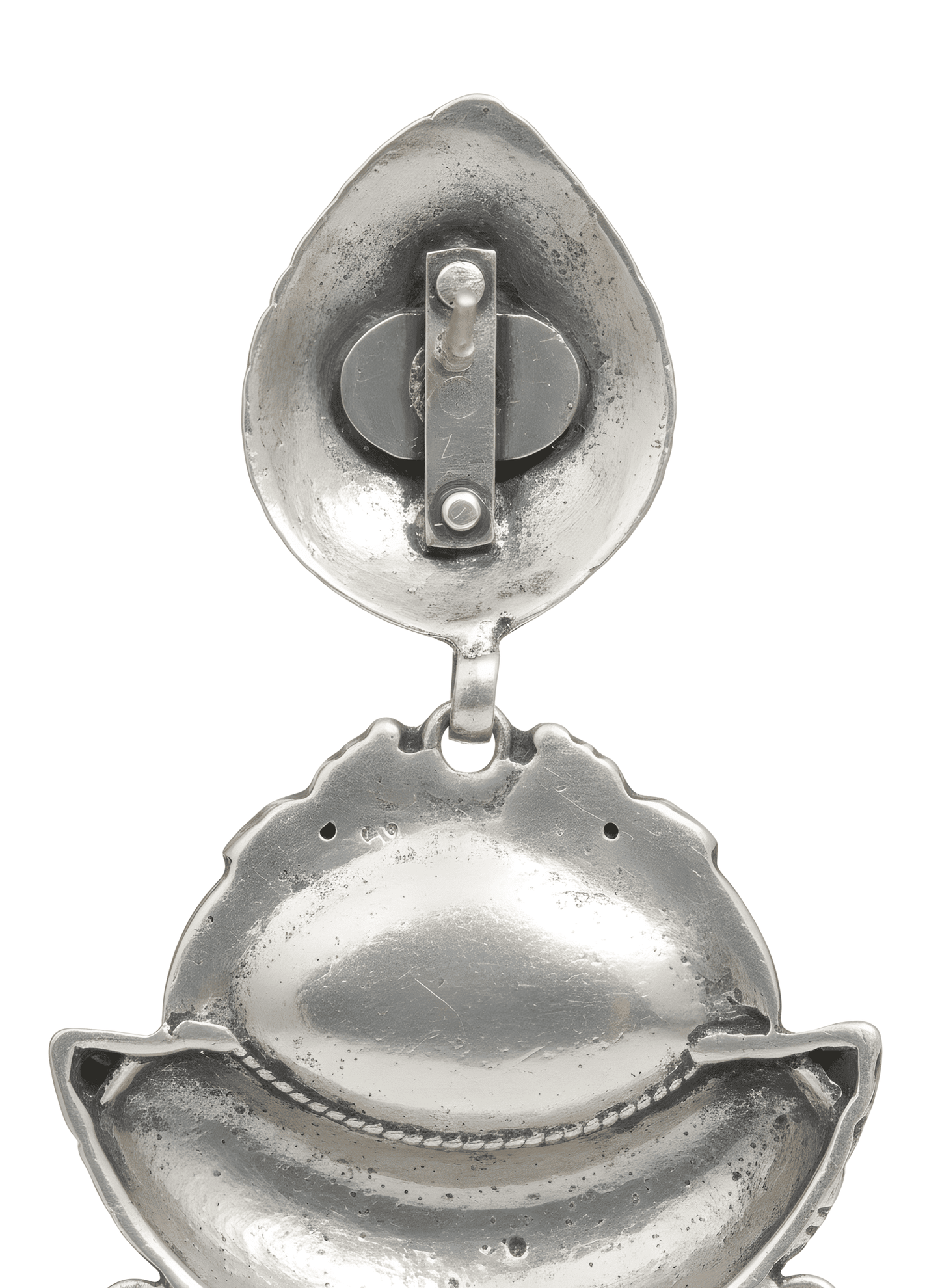 Oxidized 92.5 Sterling Silver Traditional Indian Peacock Drop Earrings