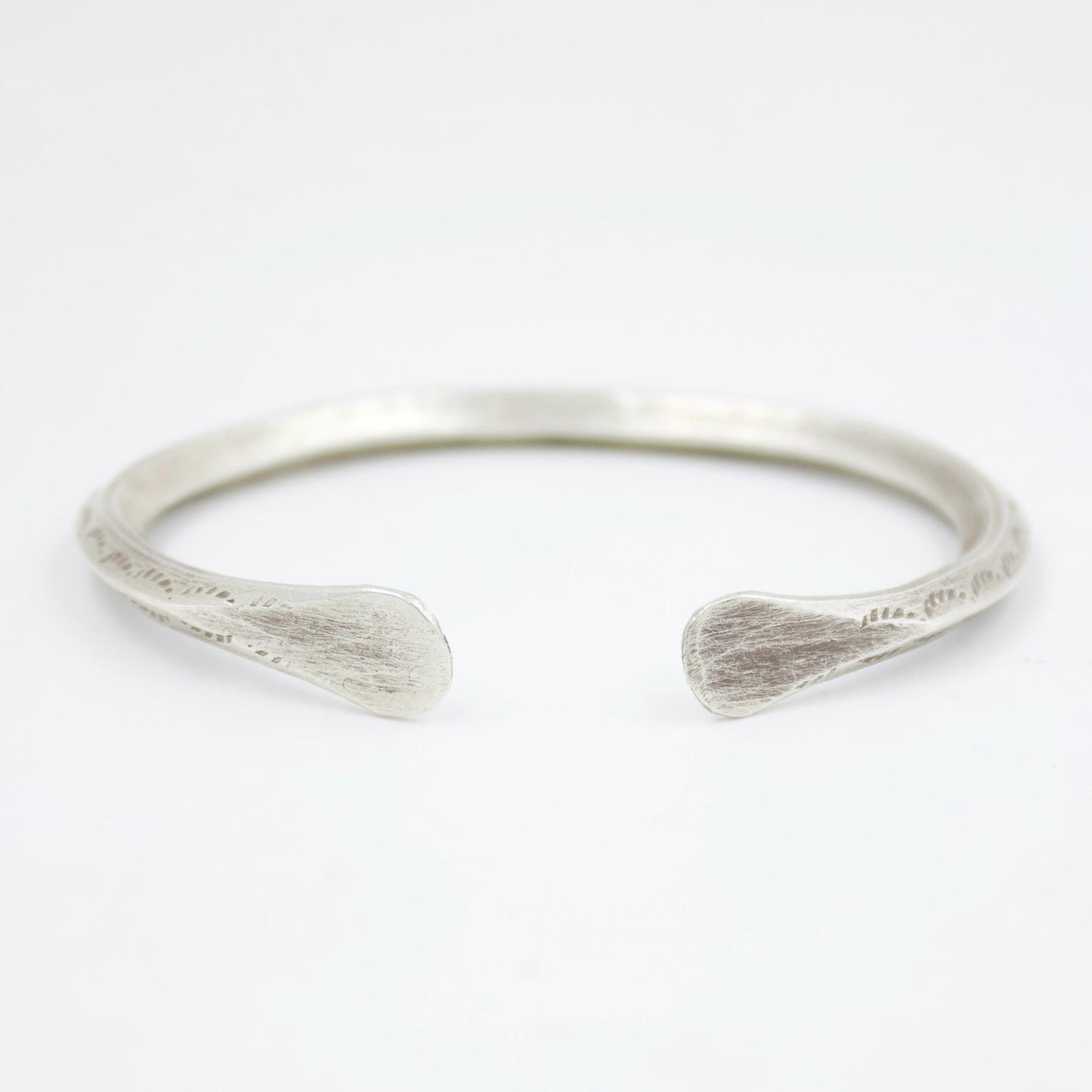 Indonesian Handmade Unisex Slim Cuff Bracelet in Sterling Silver