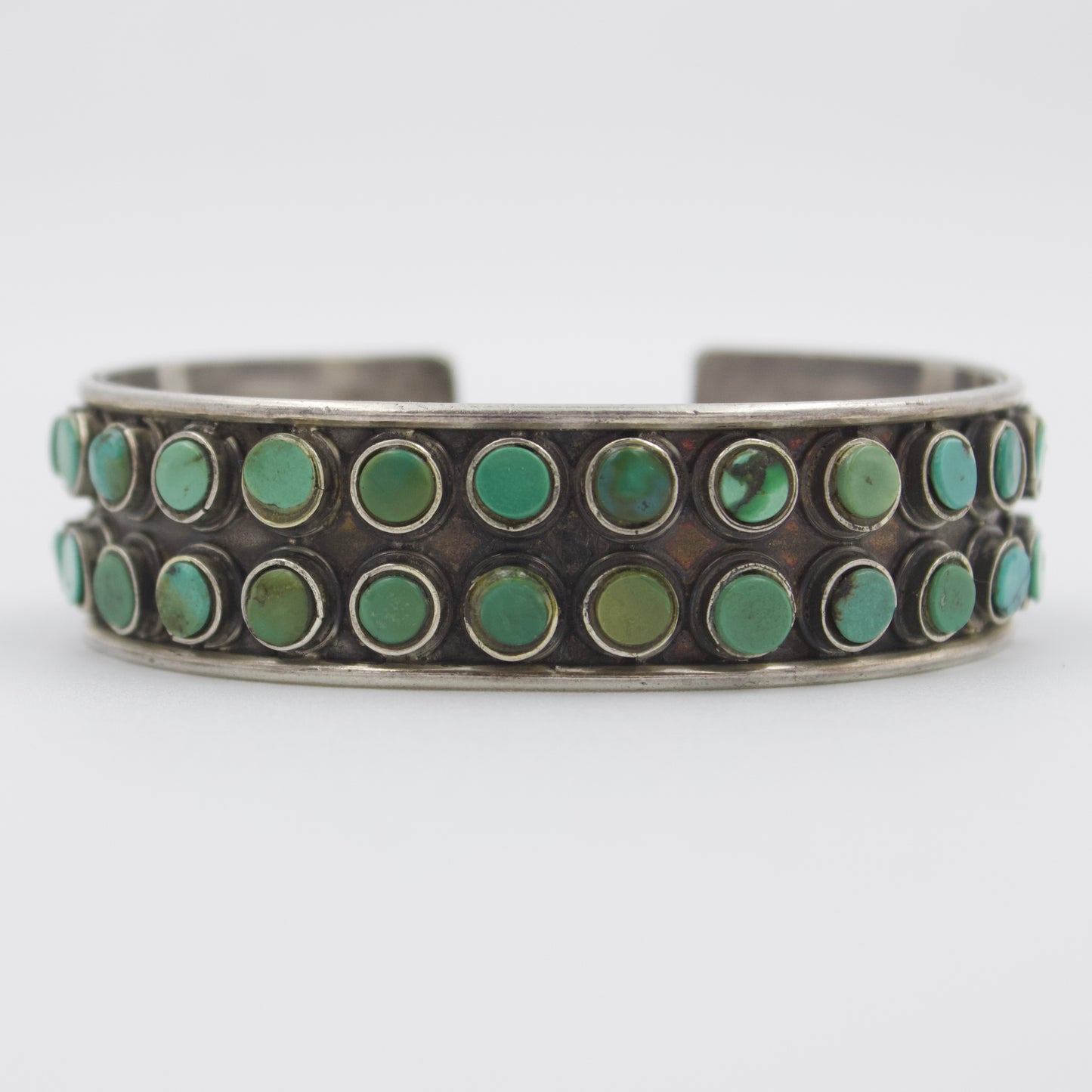 Vintage Natural Turquoise Cuff Bracelet in Sterling Silver
