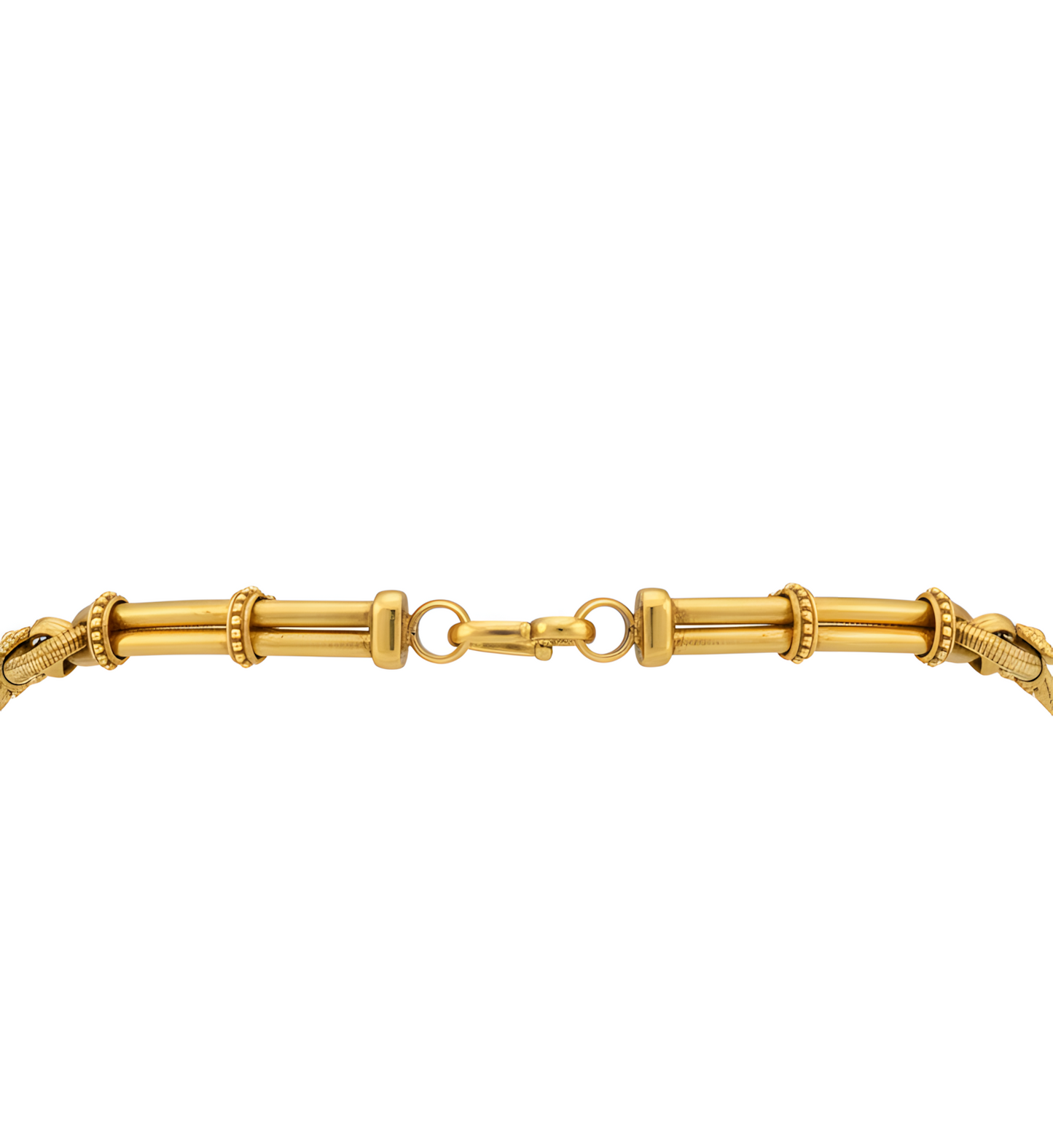 Vintage Handmade Broad Chain Necklace in Gold Plated Sterling Silver 16 Inches