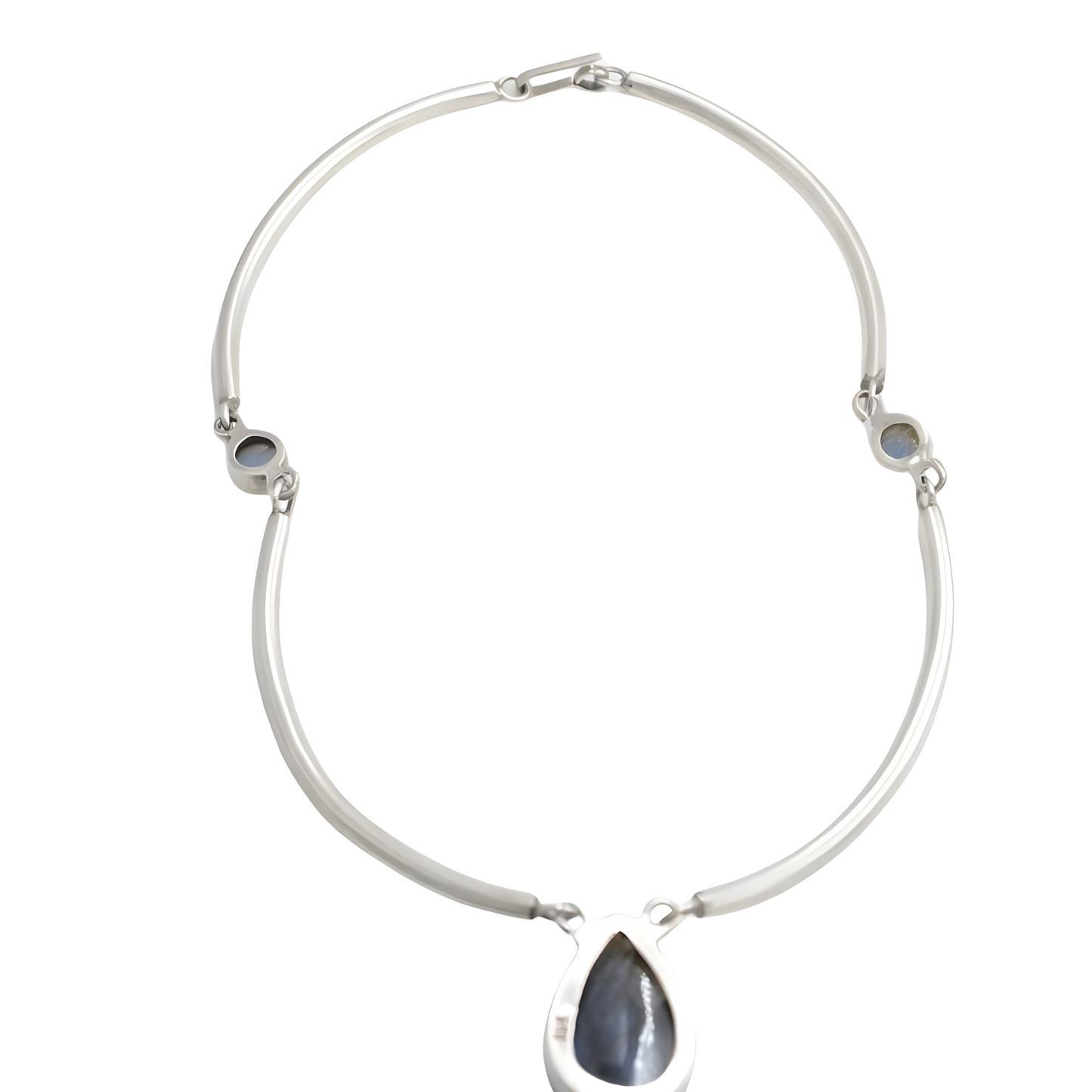 Labradorite Sterling Silver Collar Necklace 22-Inch