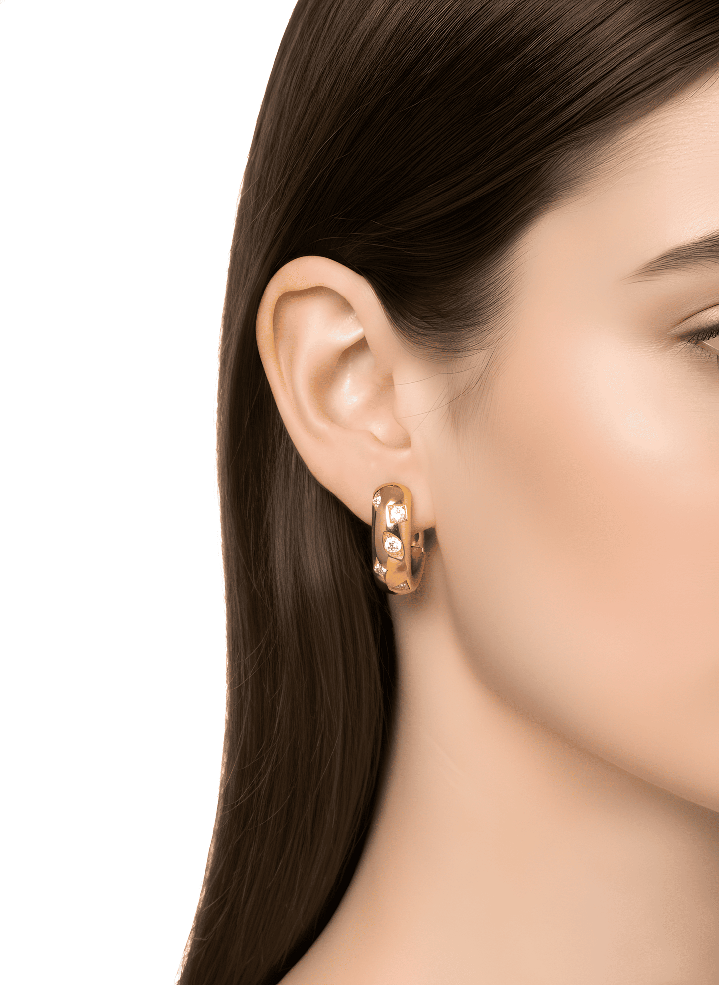 Cosmic Star 0.49 Natural Diamond 18k Gold Hoop Earrings