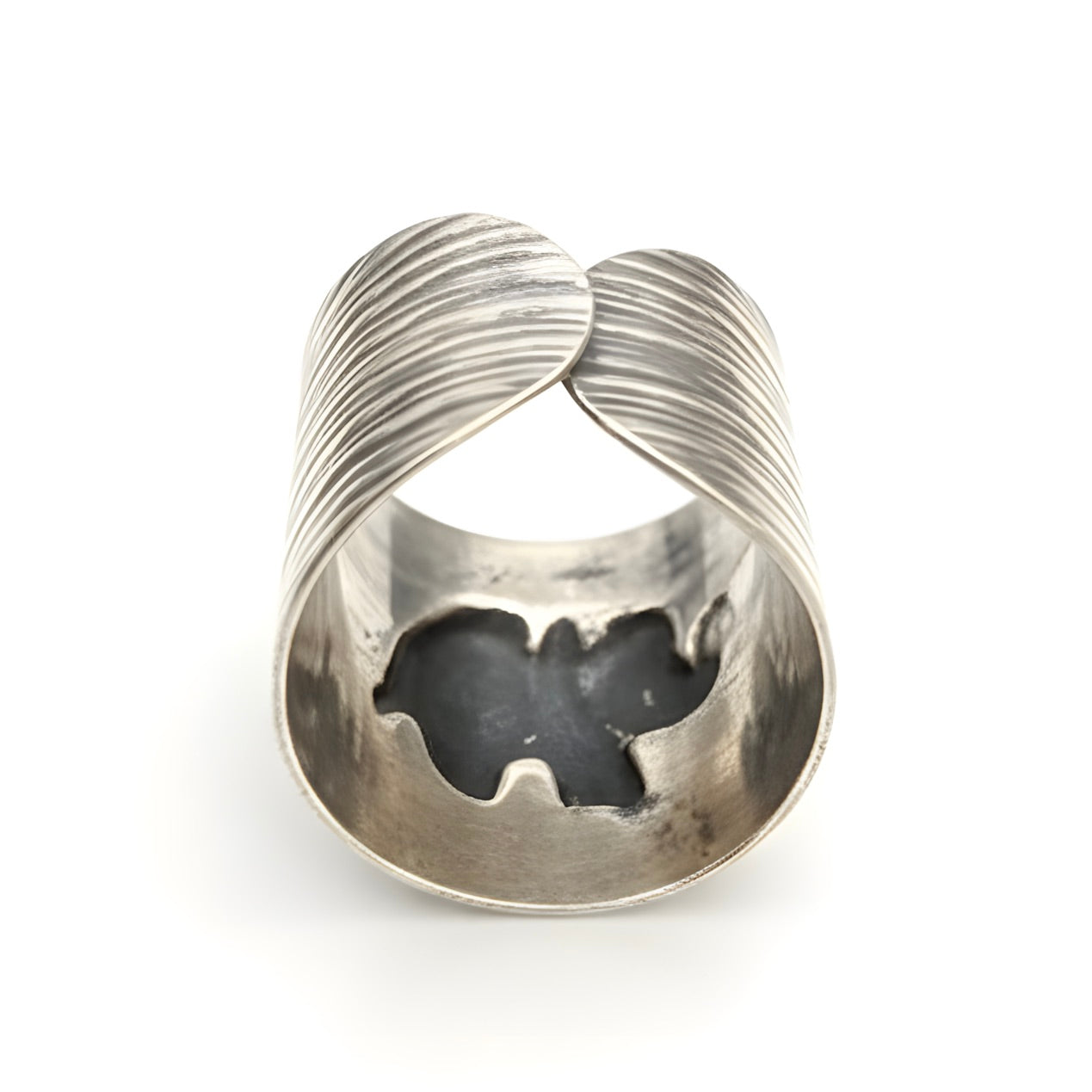 Handmade Indonesian Elephant Broad Ring in Sterling Silver Adjustable Size