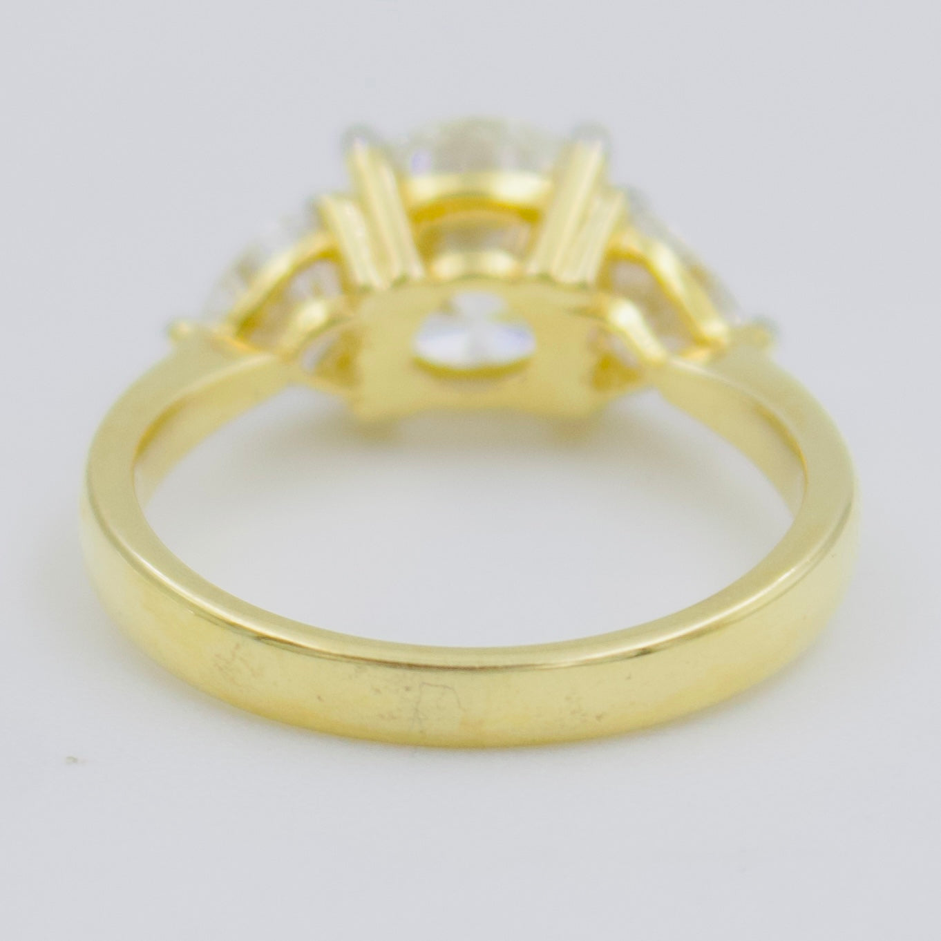 GIA Certified 2.34ctw Round & Heart Lab Diamond Trinity Ring in 14k Gold 5.5 Sz