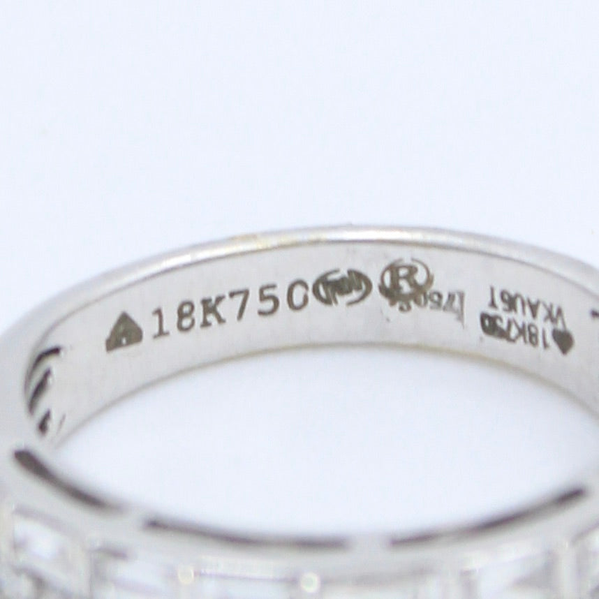 Natural 1.26 Ct E-VVS Baguette Diamond Band Ring in 18K White Gold Size 6.5
