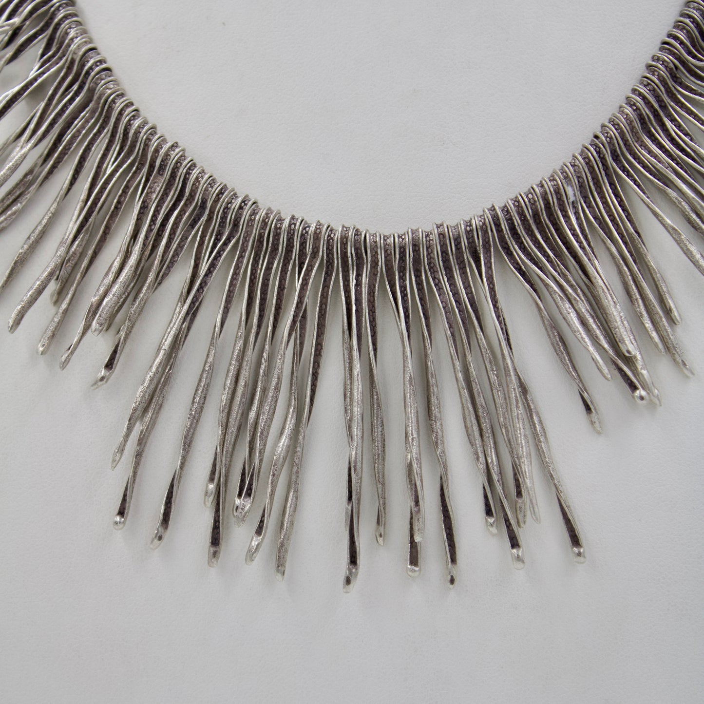 Statement Handmade Indonesian Waterfall Fringe Necklace in Sterling Silver