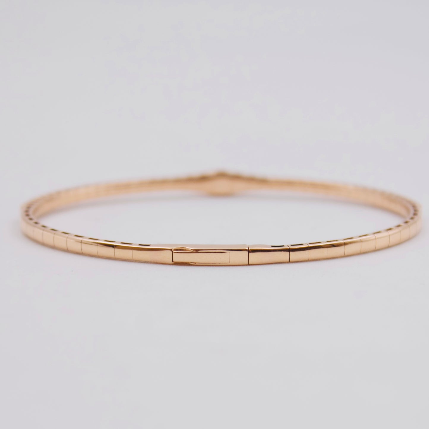 Vintage 0.85ct Burmese Ruby & Diamond Milgrain Stackable Hinged Bangle in 18K Rose Gold