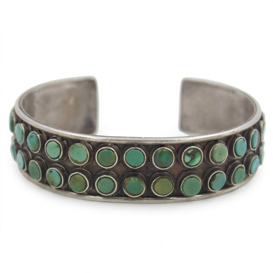 Vintage Natural Turquoise Cuff Bracelet in Sterling Silver