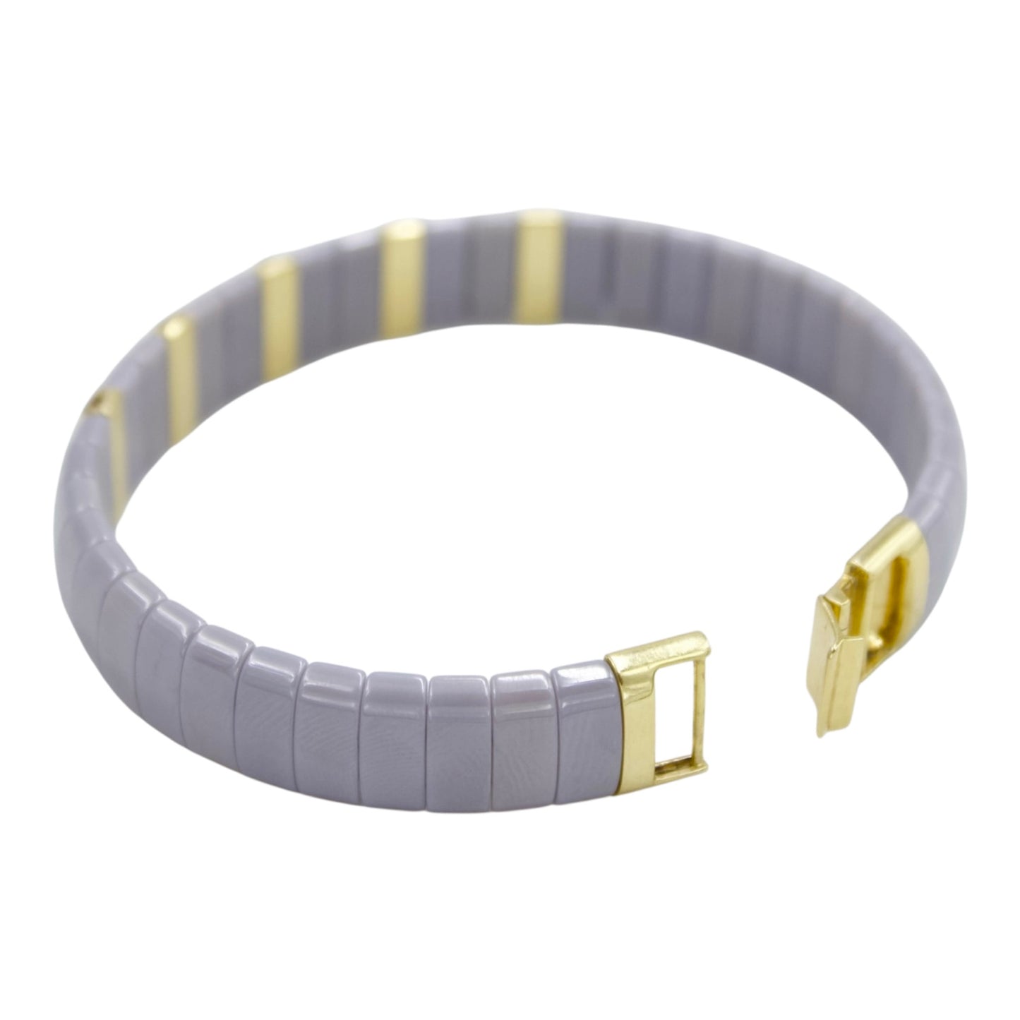 0.65 Ctw Natural Mozambique Ruby and Yellow Diamond Tile Bracelet 14K Gold