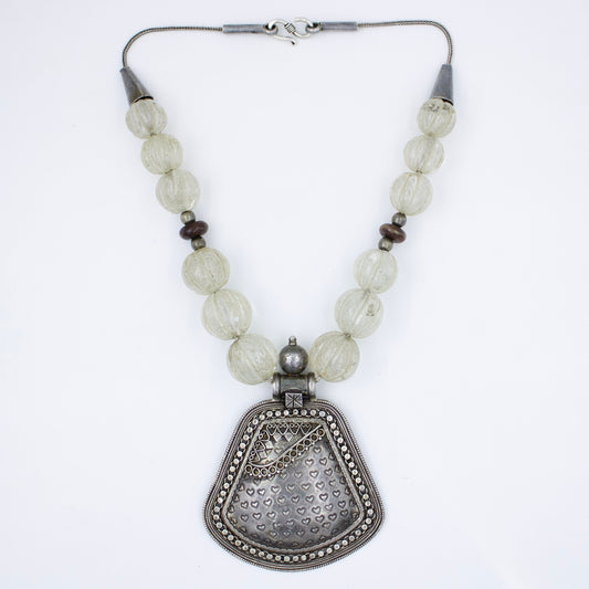 Indian Rawa Work Crystal Handmade  Necklace