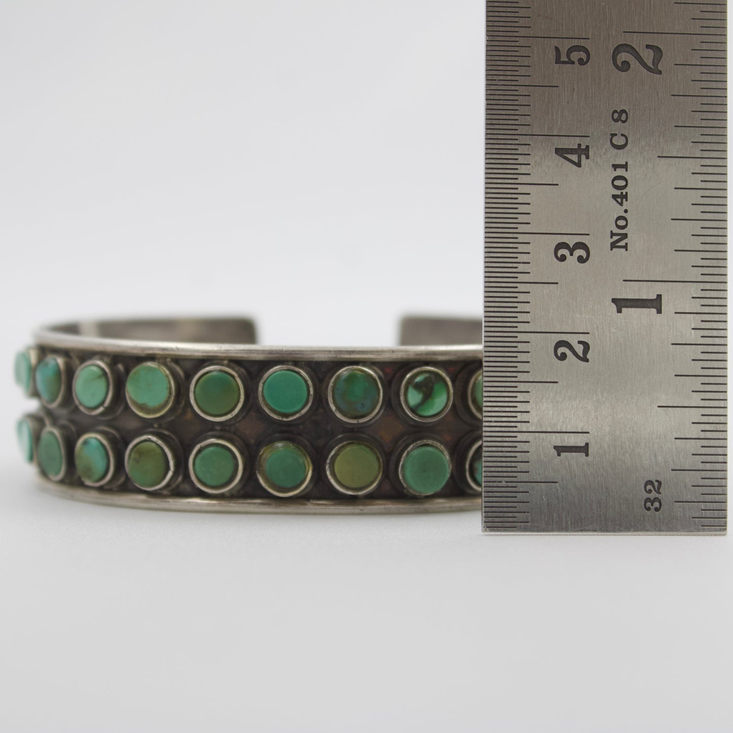 Vintage Natural Turquoise Cuff Bracelet in Sterling Silver