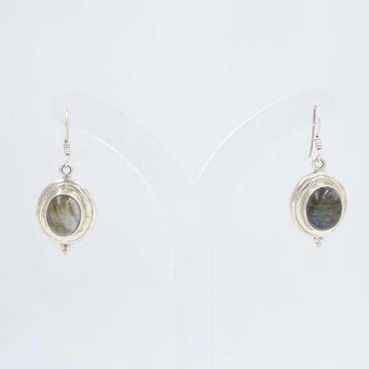 Labradorite Statement Drop Earrings in Sterling Silver