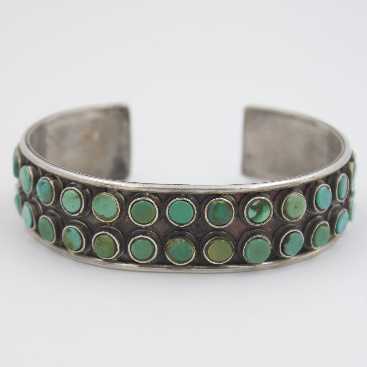 Vintage Natural Turquoise Cuff Bracelet in Sterling Silver