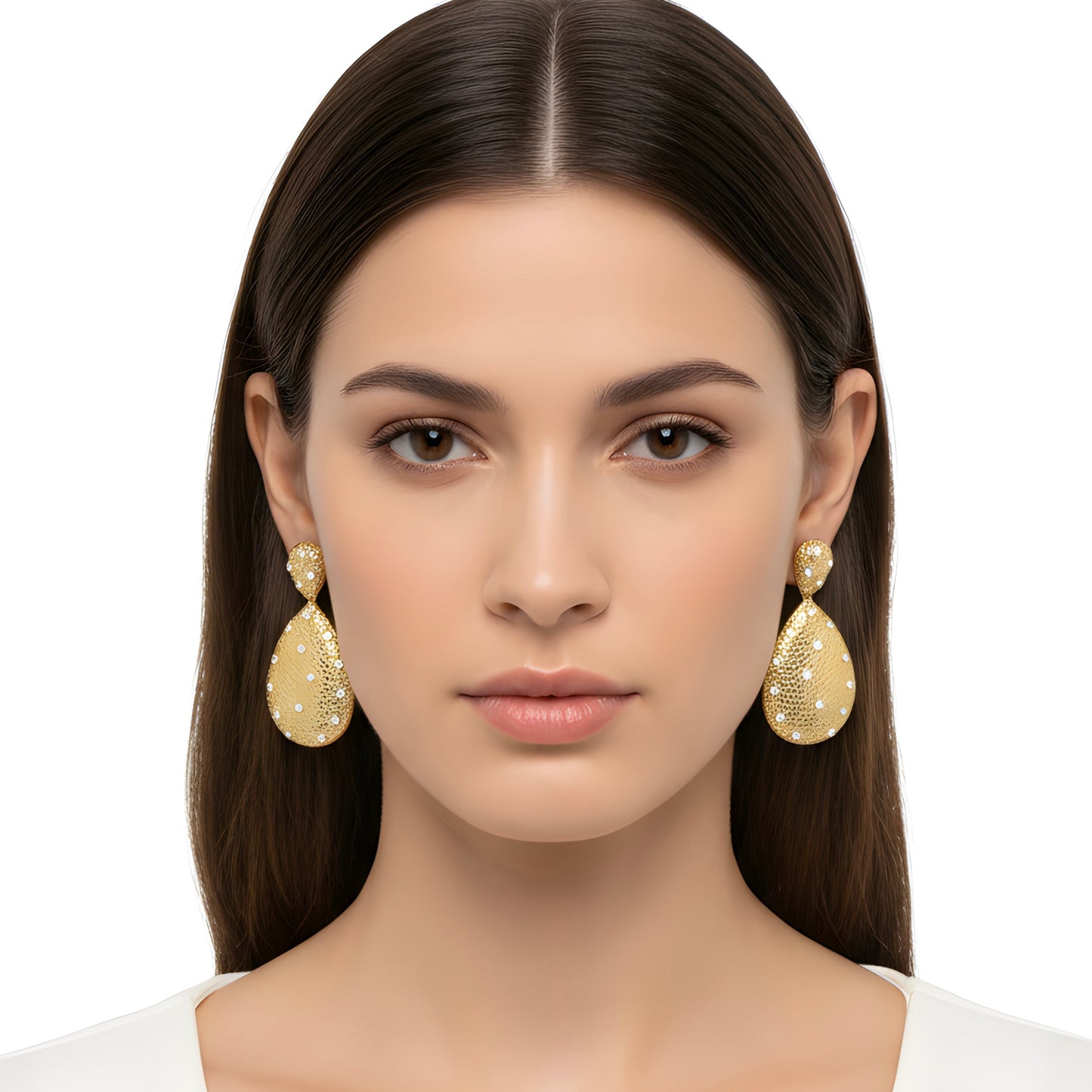 Statement 0.77 Ct Natural Diamond Filigree Work Drop Earrings in 18K Yellow Gold