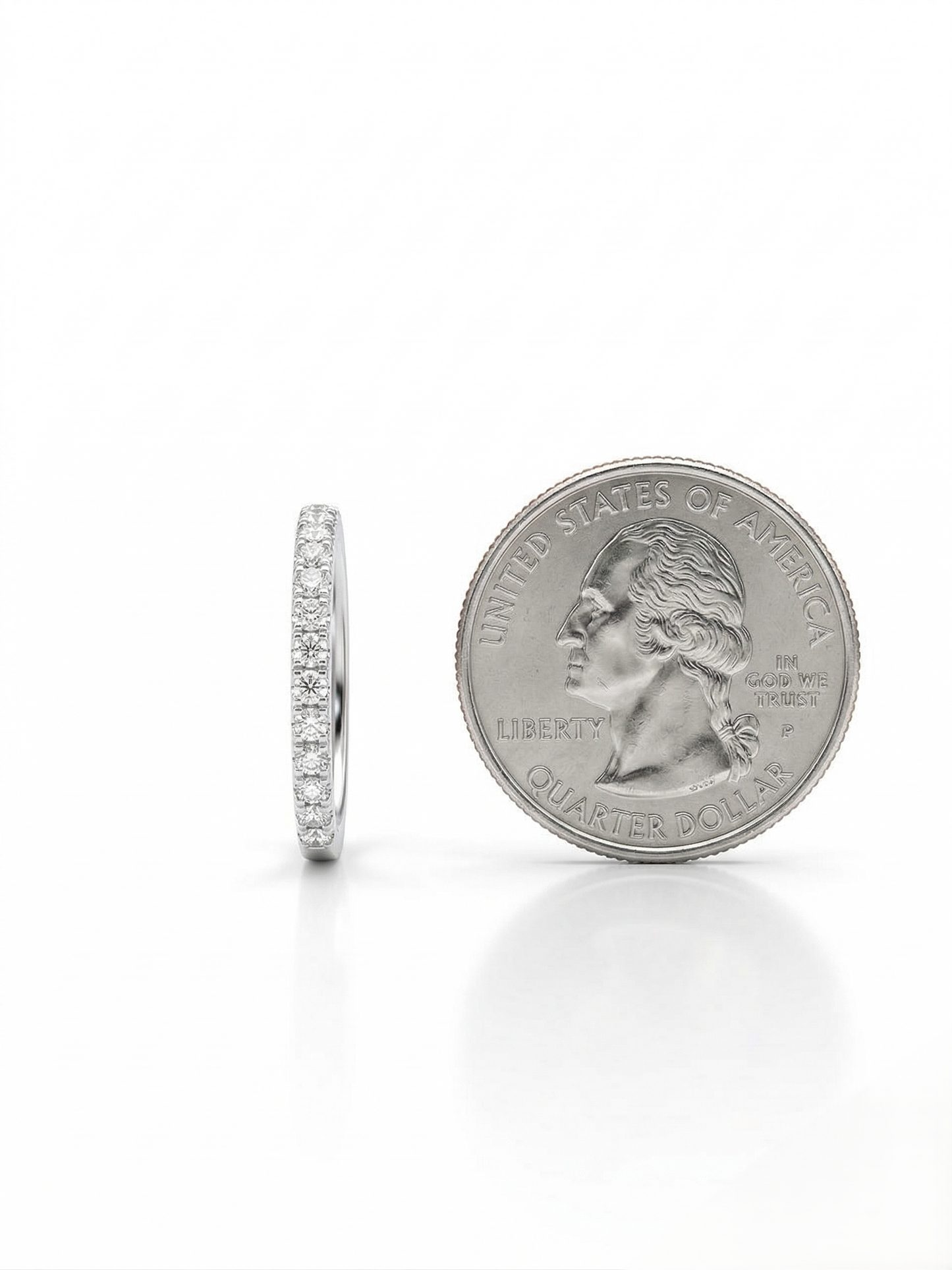 0.66 Ct F-VVS Lab Created Diamond Half-Eternity Band Ring 14K White Gold