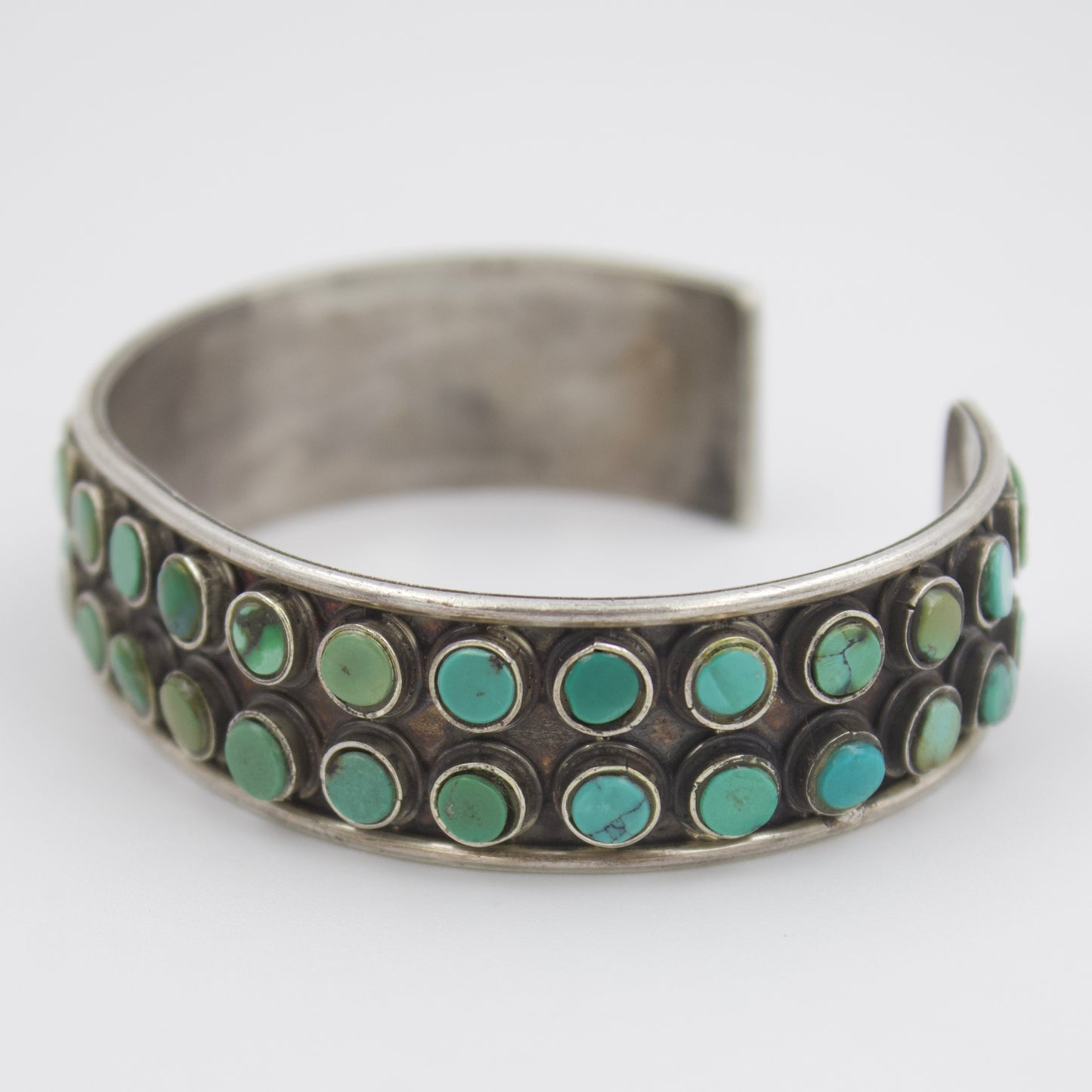 Vintage Natural Turquoise Cuff Bracelet in Sterling Silver