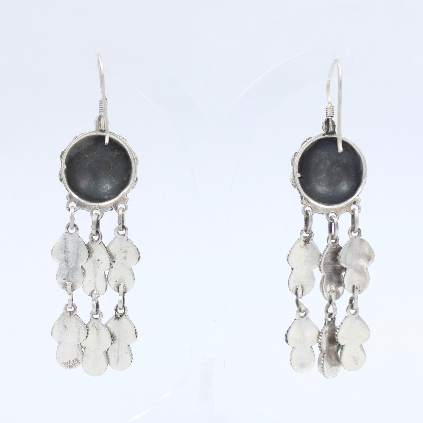 Vintage Southwestern Natural Turquoise Drop Earrings in Sterling Silver