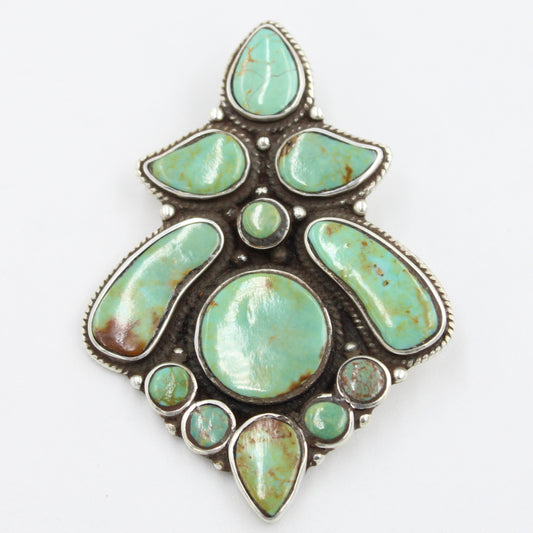 Vintage  Natural Turquoise Pendant in Sterling Silver