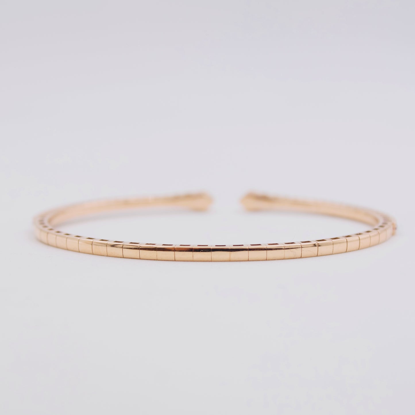 Vintage 1 Ct Ruby & Diamond Open Cuff Bangle in 18k Rose Gold Sz 7