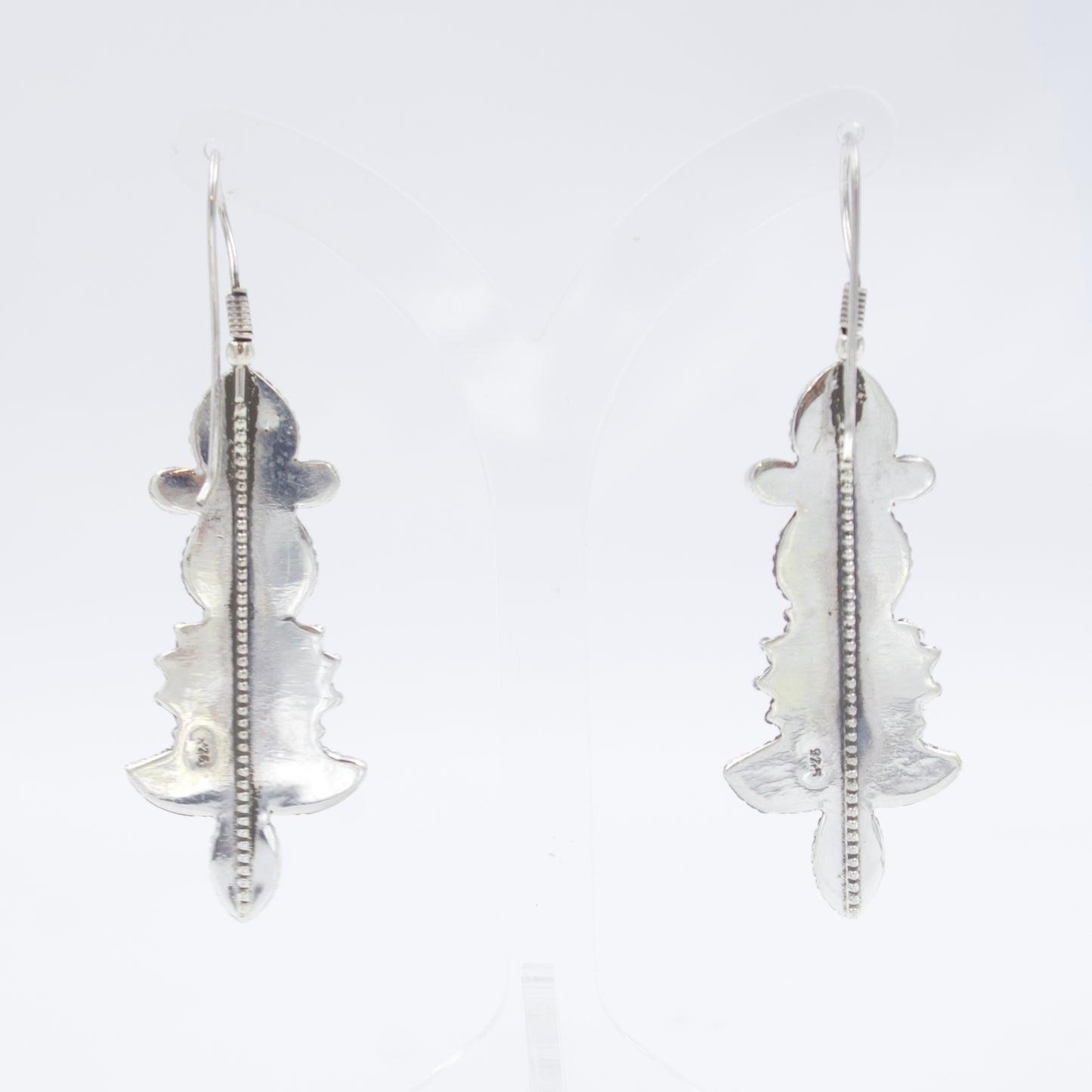 Vintage Tibetan Natural Himalayan Turquoise Drop Dangle Earrings in 925 Silver