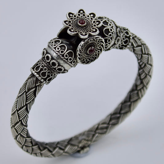 South Indian Handmade Sterling Silver Bangle