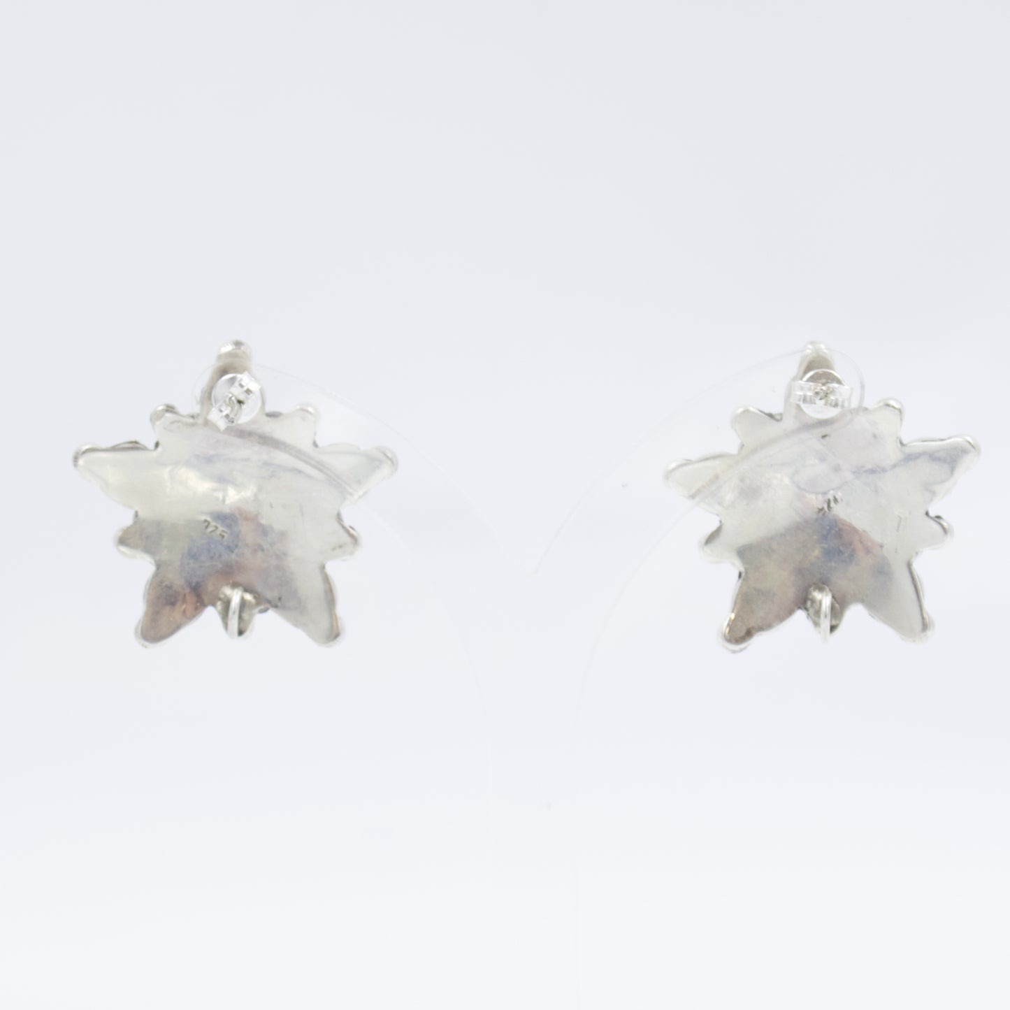 Vintage South West Natural Turquoise Star Cluster Stud Earrings Sterling Silver